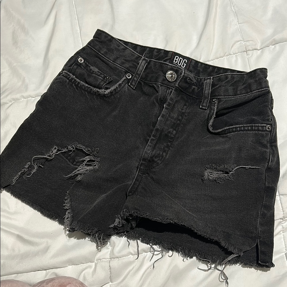 BDG Women's Black Distressed Denim Shorts